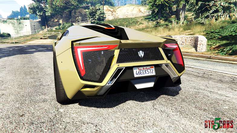 W Motors Lykan HyperSport 2014 v1.3 [add-on] rear view